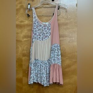 MinkPink patchwork flair dress xs